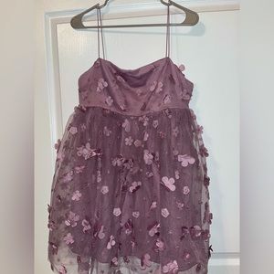 NWOT Floral Mesh Babydoll Dress